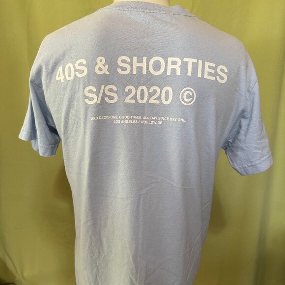 40s & Shorties 2020 Men's Light Blue T Shirt Size Medium Cotton - Picture 3 of 3